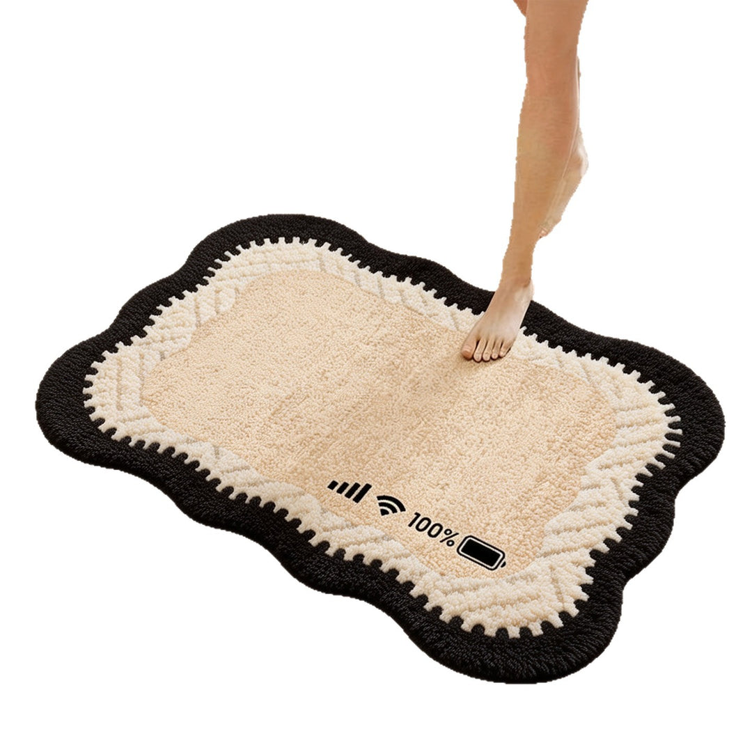 Bathroom mat made of faux fur, washable