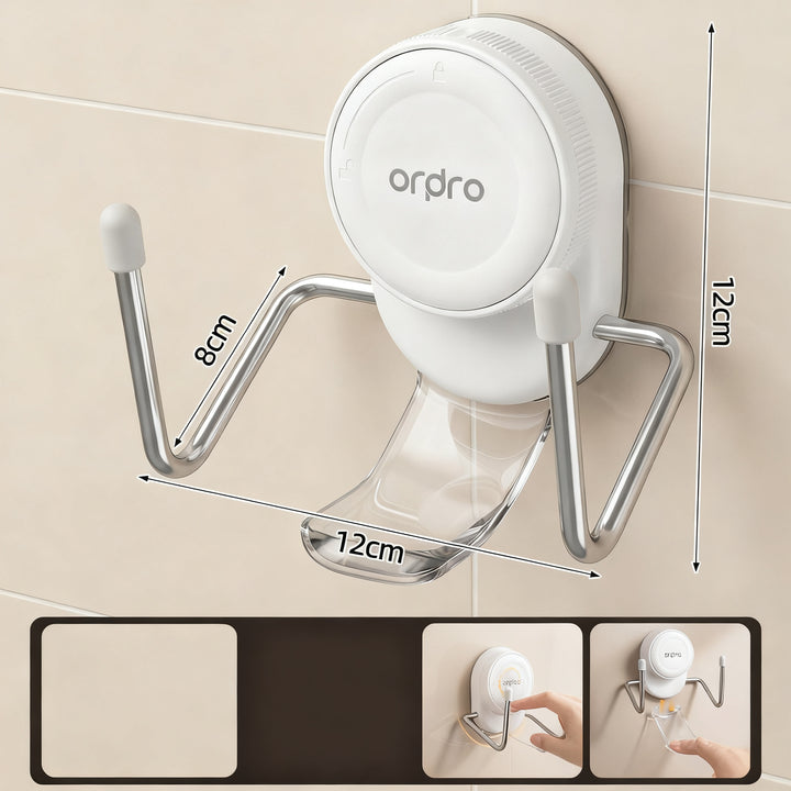 Wall-mounted pot lid and cutting board holder with suction cup