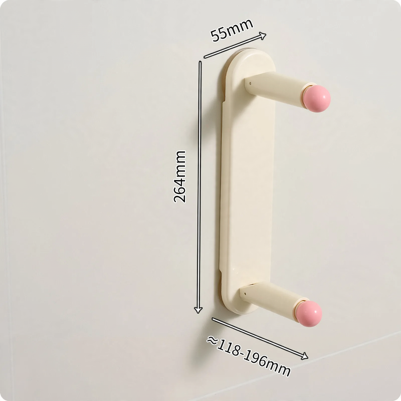Extendable clothes rail, wall-mounted, without drilling