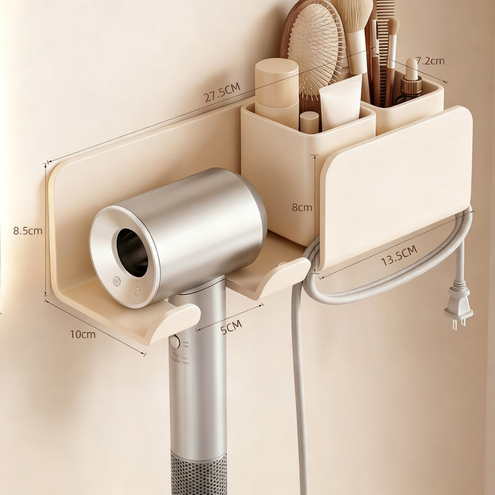 Hairdryer holder with cable management