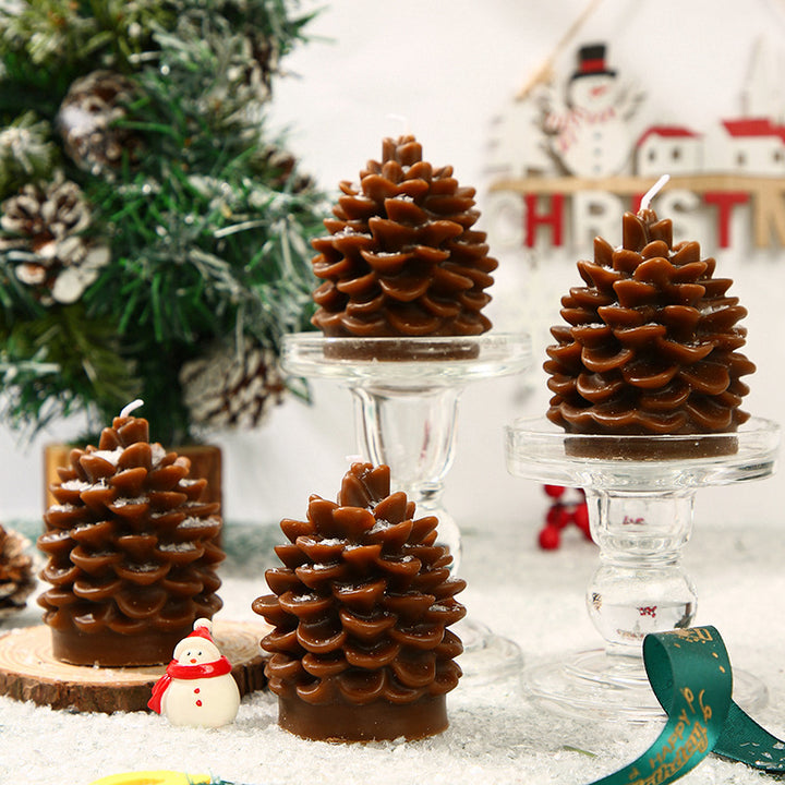 Scented candle pine cone shape, soy wax