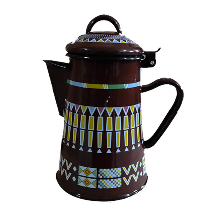 Enamel jug with handle, Blue design