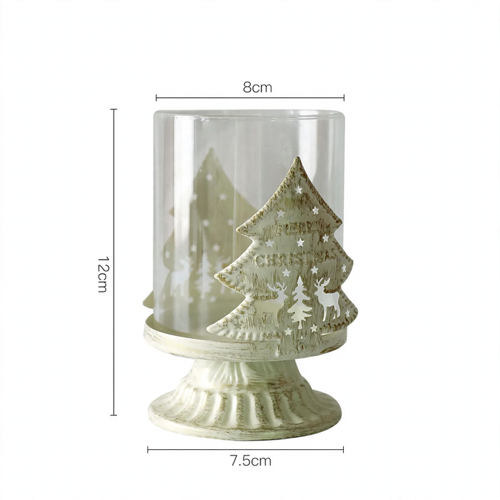 Candle holder made of iron and glass, European style