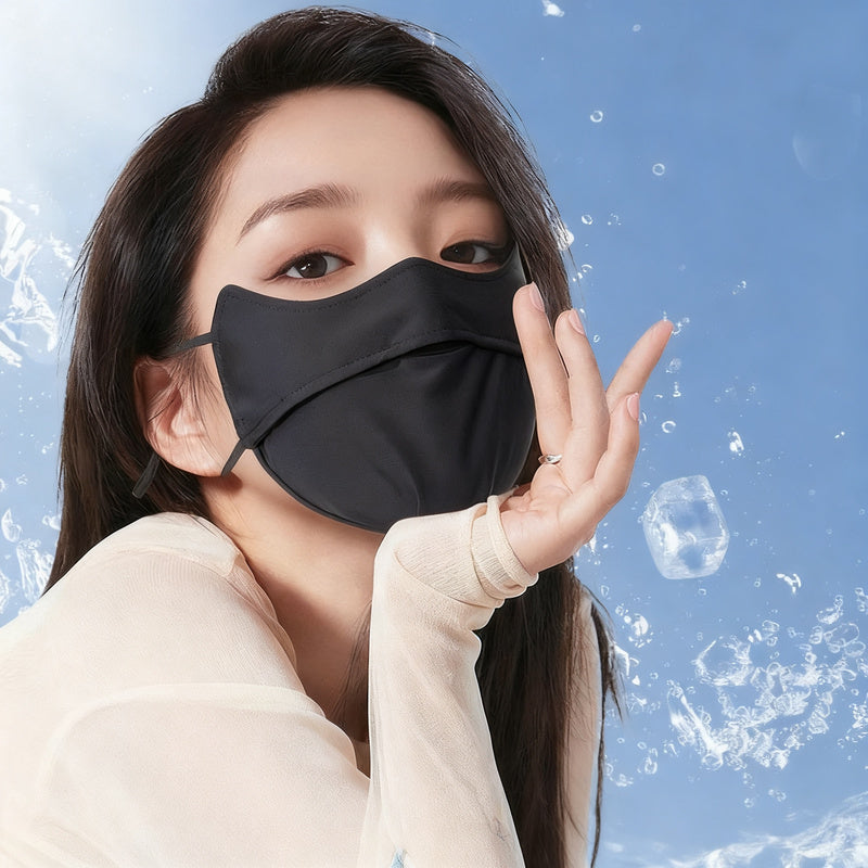 UV protection face mask with ear loops and neck protection