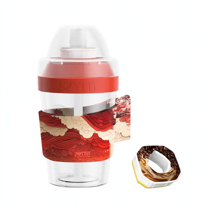 Coffee drinking cup with straw, 400 ml