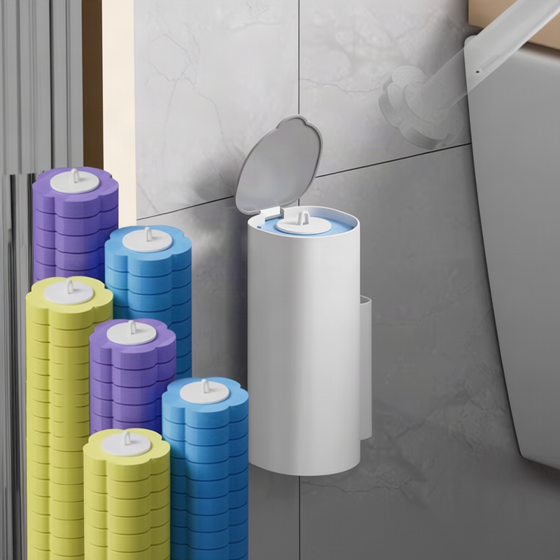 Disposable toilet brush with replacement heads