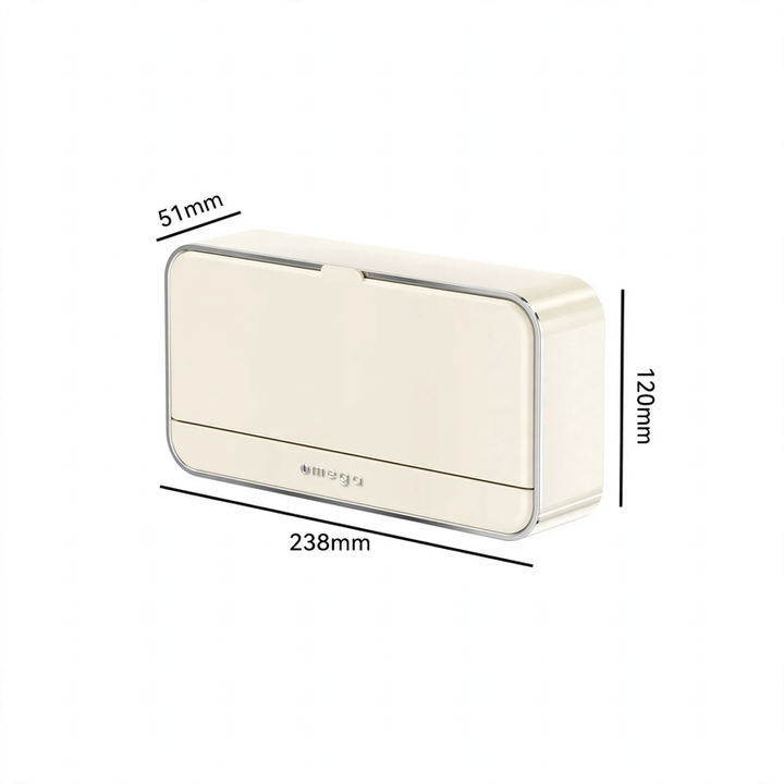Soap box, wall mounted, with drain