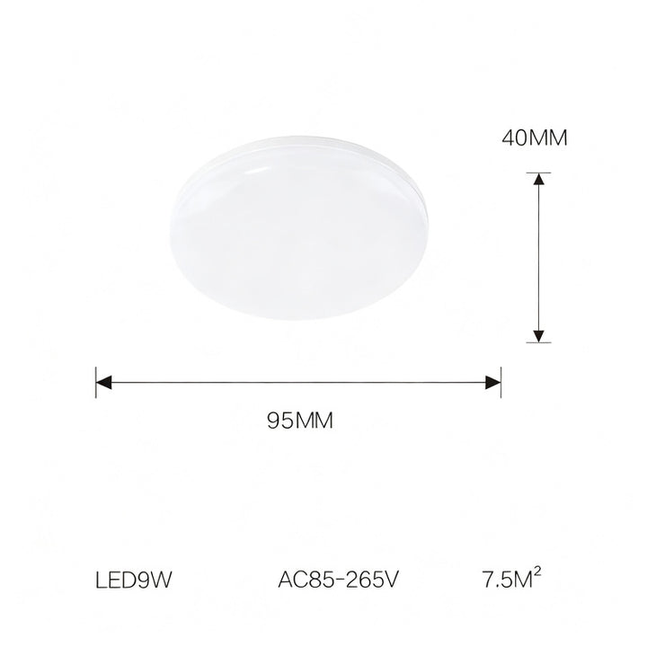 LED ceiling light round, modern, for damp rooms