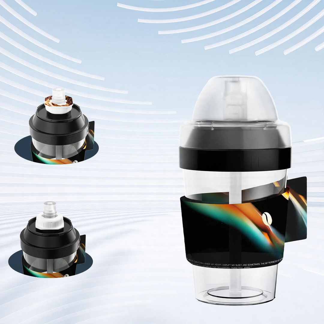 Coffee drinking cup with straw, 400 ml