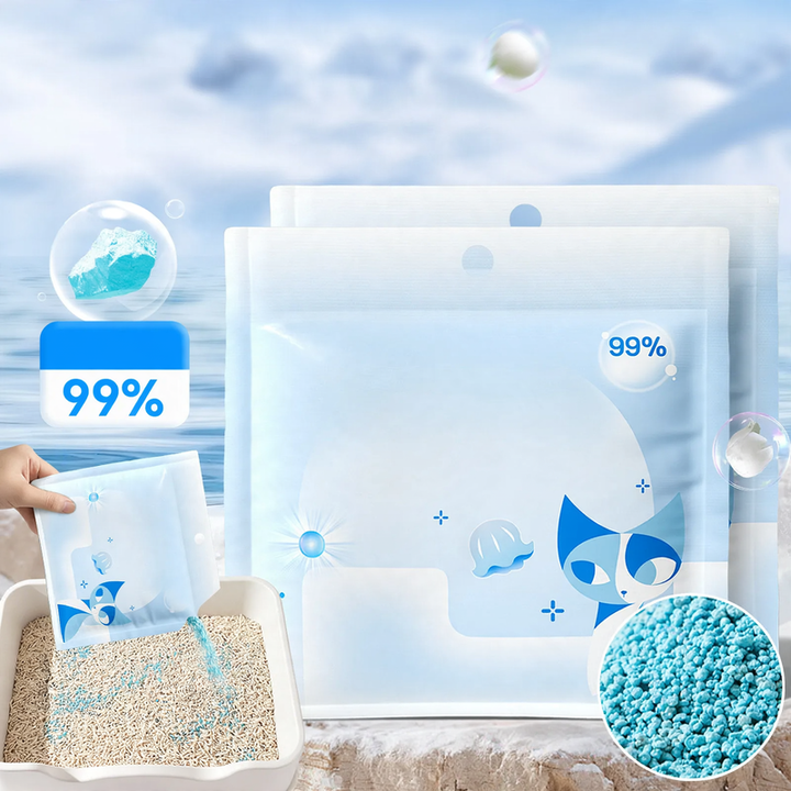 Cat litter deodorizing granules with sodium bicarbonate