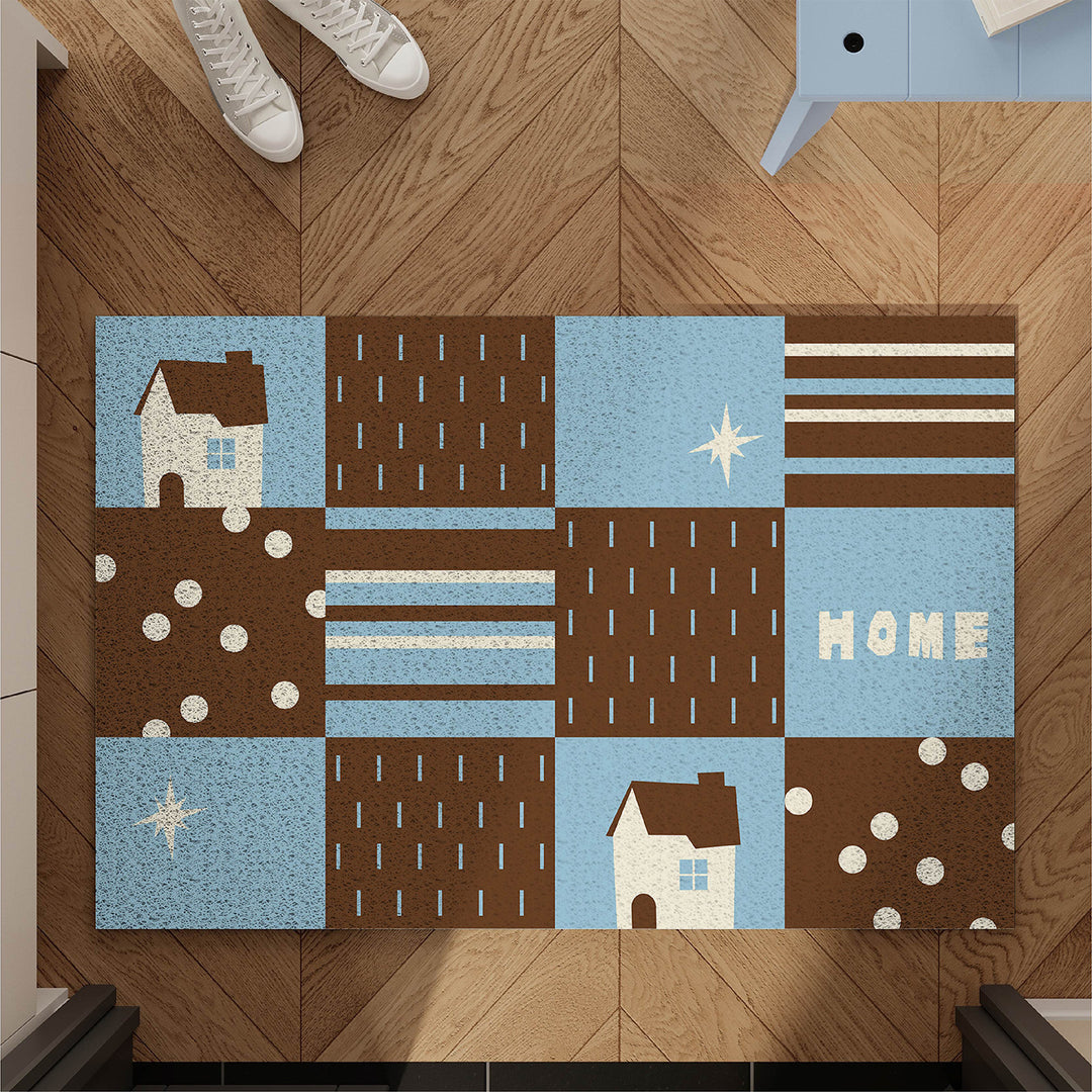 Silk pile bathroom mat, rectangular