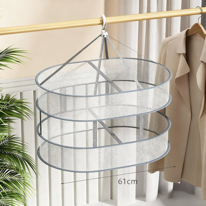 Multi-layer laundry drying nets with edging