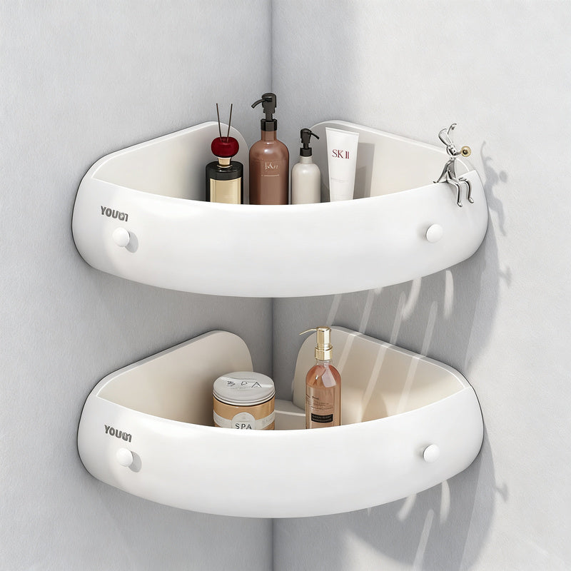 Wall shelf for bathroom, aluminum, triangular