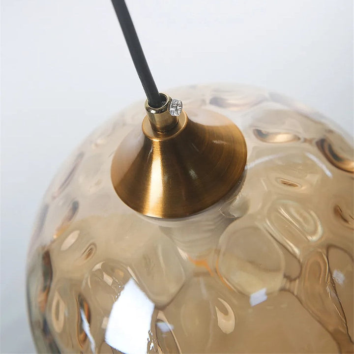 Pendant Light Ripple Glass 7.9 in Sphere Adjustable Dining Room Kitchen Hanging Ceiling Lamp Modern Nordic Minimalist Fixture | Kalsten