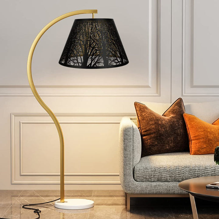 Medium lampshade, barrel fabric lampshade for table lamp and floor lamp, 7x13x7.8 inches, natural ventilated linen, handmade, spider (white) | Kalsten