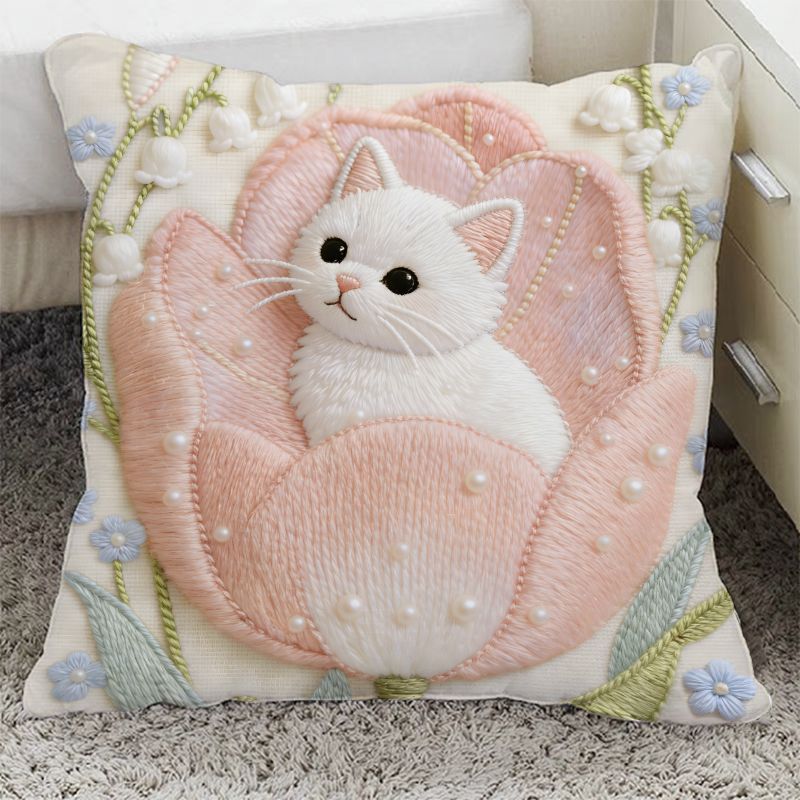 Decorative cushion with flock fabric, 40–45 cm