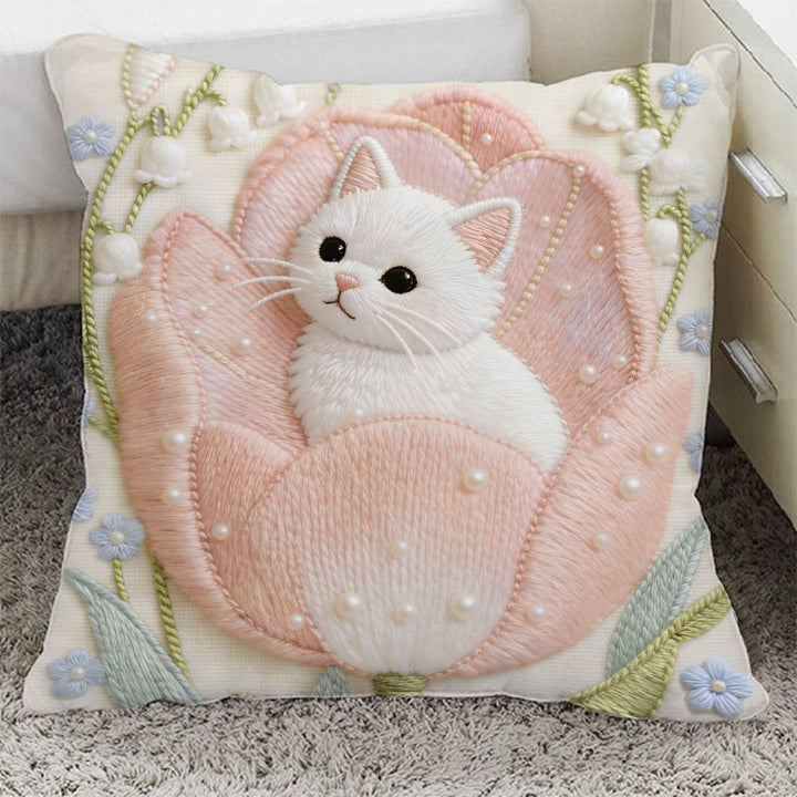 Decorative cushion with flock fabric, 40–45 cm