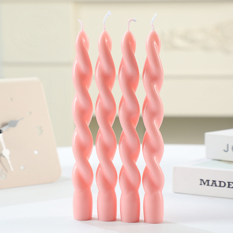 Scented candle in spiral shape made from soy wax