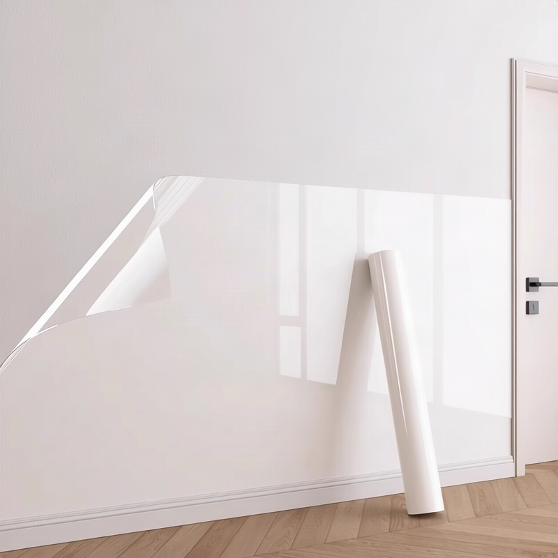 Transparent protective film for walls, waterproof