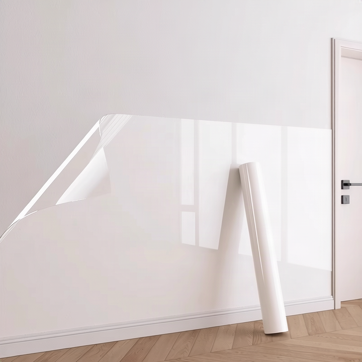 Transparent protective film for walls, waterproof