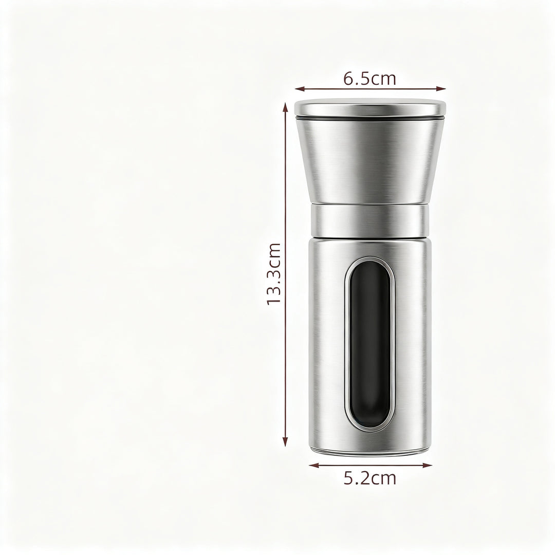 Stainless steel pepper mill with ceramic grinder
