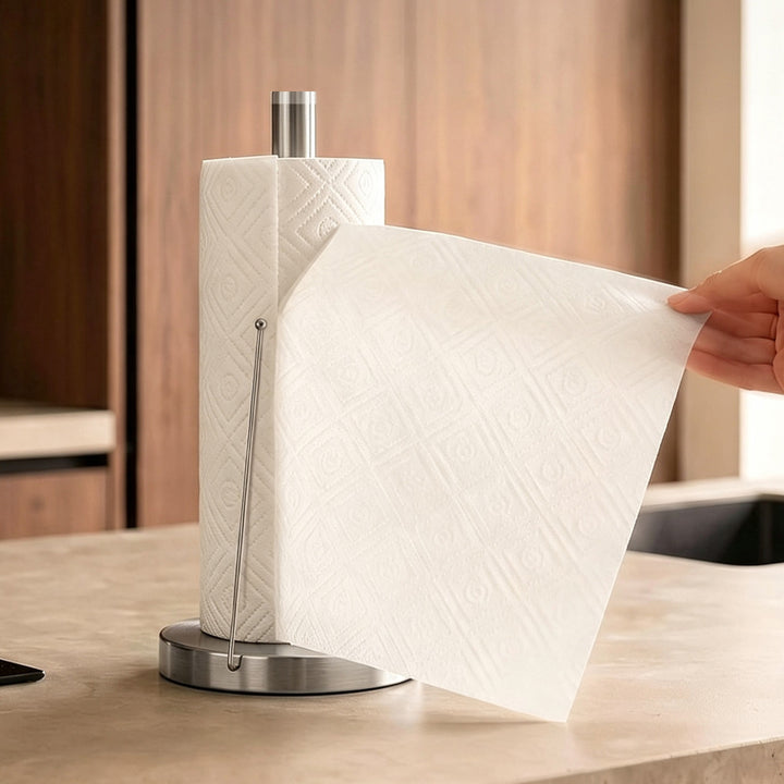 Stainless steel kitchen roll holder