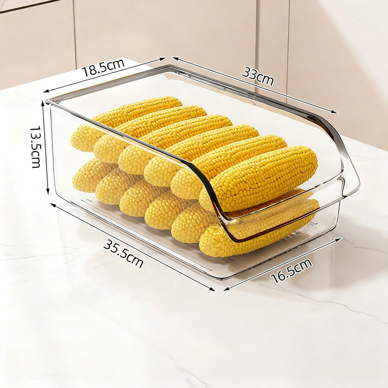 Refrigerator drawer made of PET with drain grid
