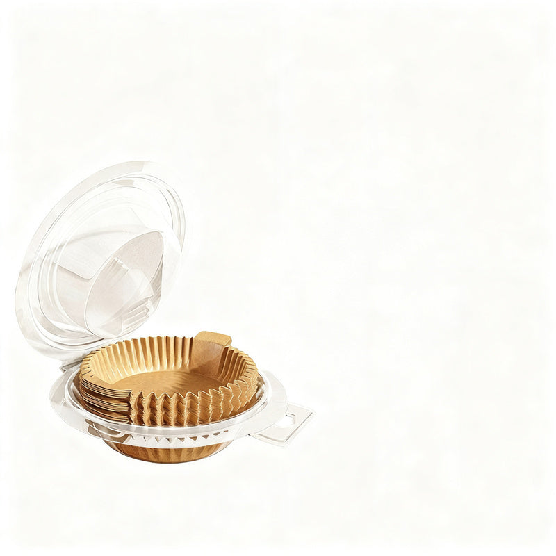 Baking paper and aluminum trays for hot air fryers
