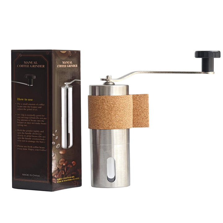 Hand coffee grinder with CNC grinding mechanism and brush