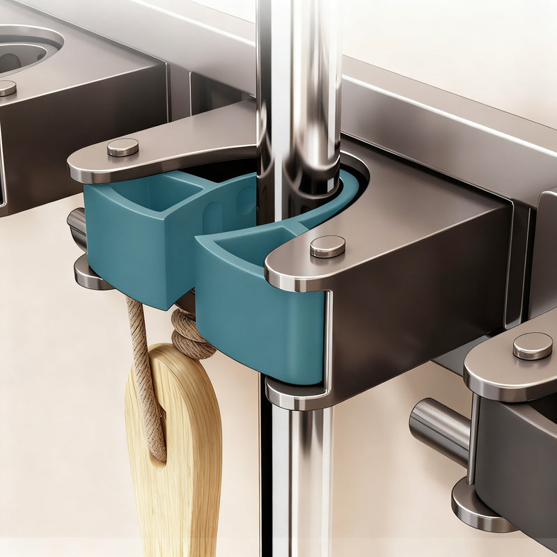 Suction cup holder for brooms and cleaning tools