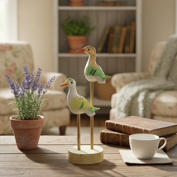 Wood Bird Decorative Figure, Table Decoration in the Neoclassical Style