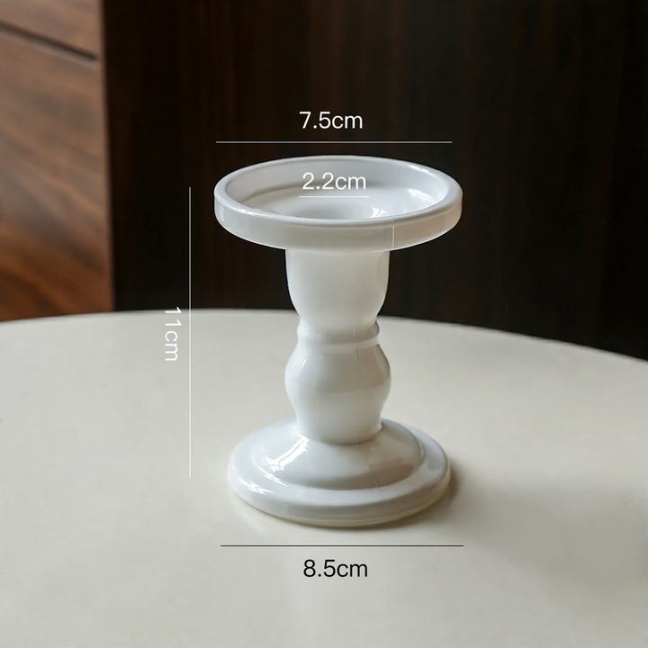 Glass candle holder, column shape, various colors