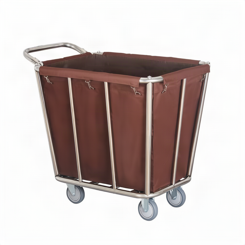 Stainless steel laundry cart with wheels
