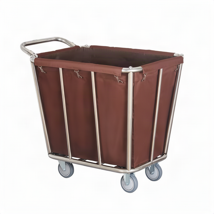 Stainless steel laundry cart with wheels
