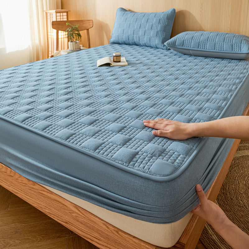 Waterproof cotton fitted sheet with padding
