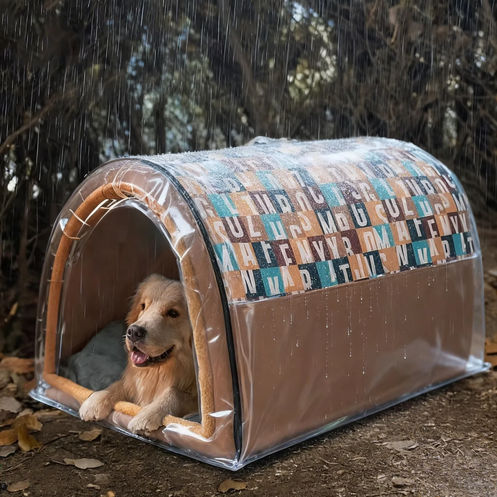 Weatherproof pet bed with arch roof