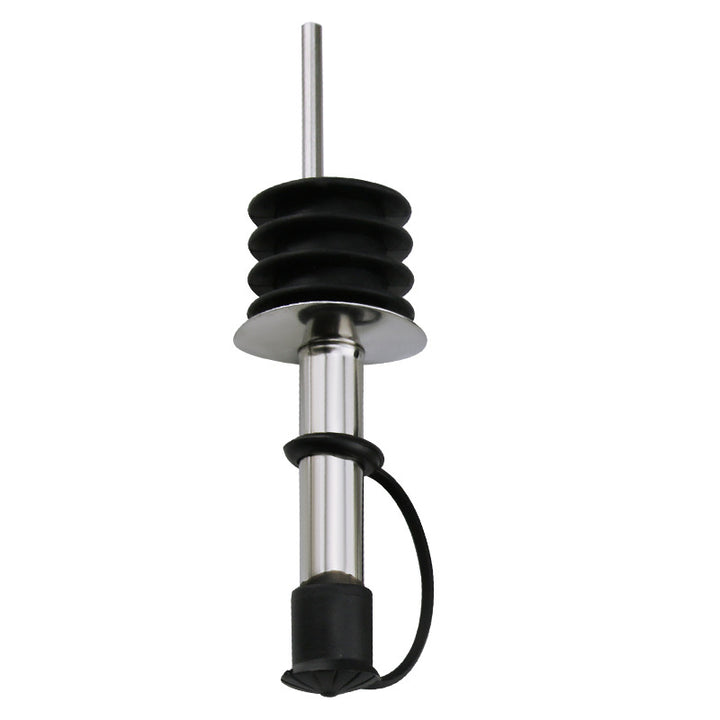 Stainless steel pourer for oil and vinegar bottles