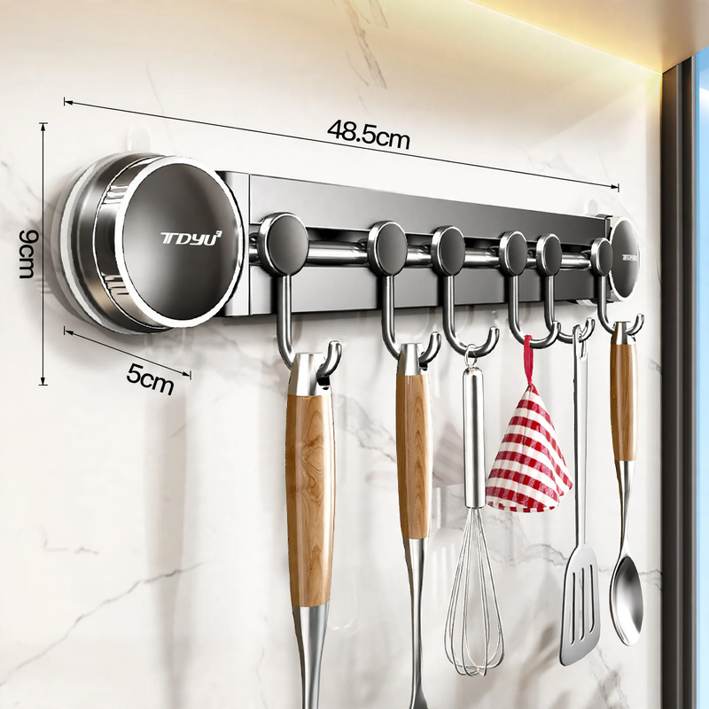Wall-mounted shelf with hooks, 6–10 hooks