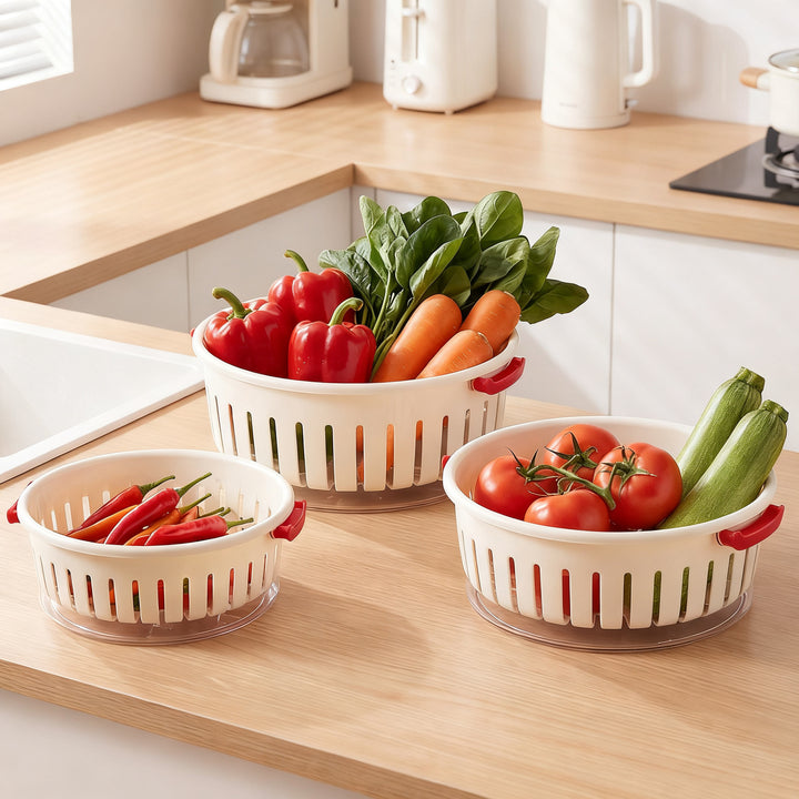 Vegetable washing sieve, two-piece, removable