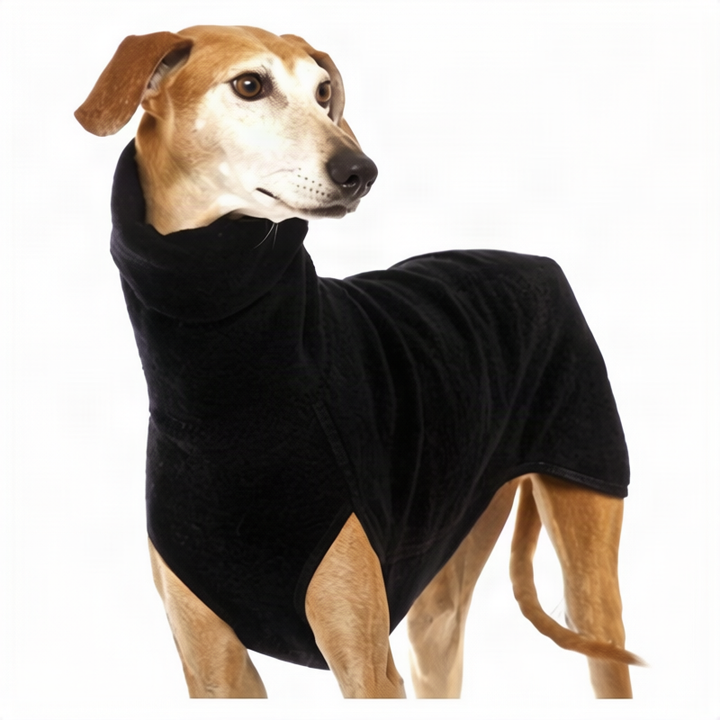 Dog coat made of sweatshirt fabric with pockets