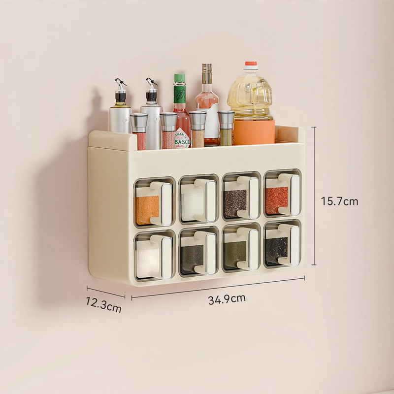 Wall shelf for spices and kitchen utensils