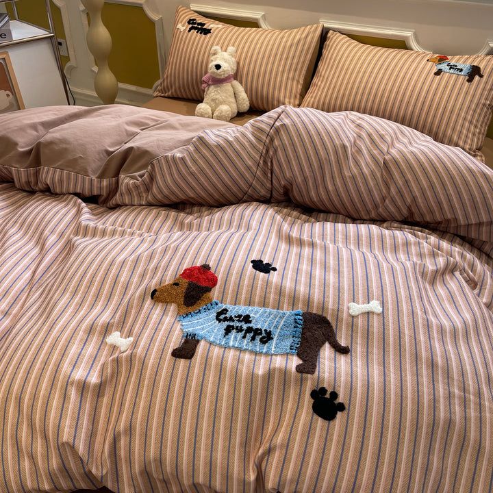 Cartoon bedding set made of cotton, 3-4 pieces