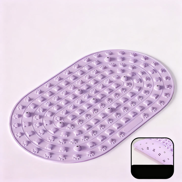 Foot reflex zone mat with magnetic stones