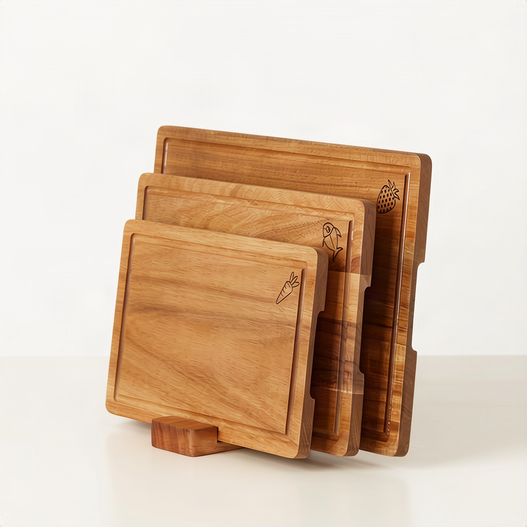 Wood cutting board, square, portable