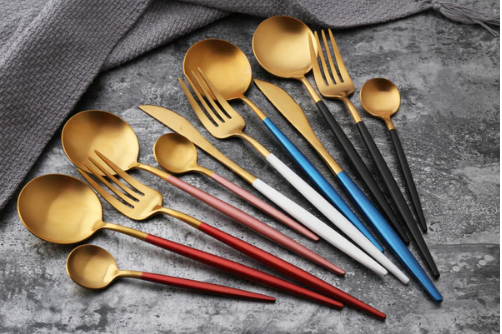 Luxury 24-Piece Gold-Silver Cutlery Set for Stylish Table Setting Kalsten