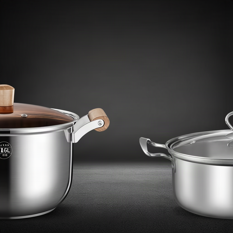 Stainless steel cooking pot 20 cm, 1.1–2 L, model HD190912