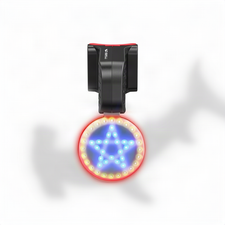 Bicycle rear light with flowing light effect, USB-C