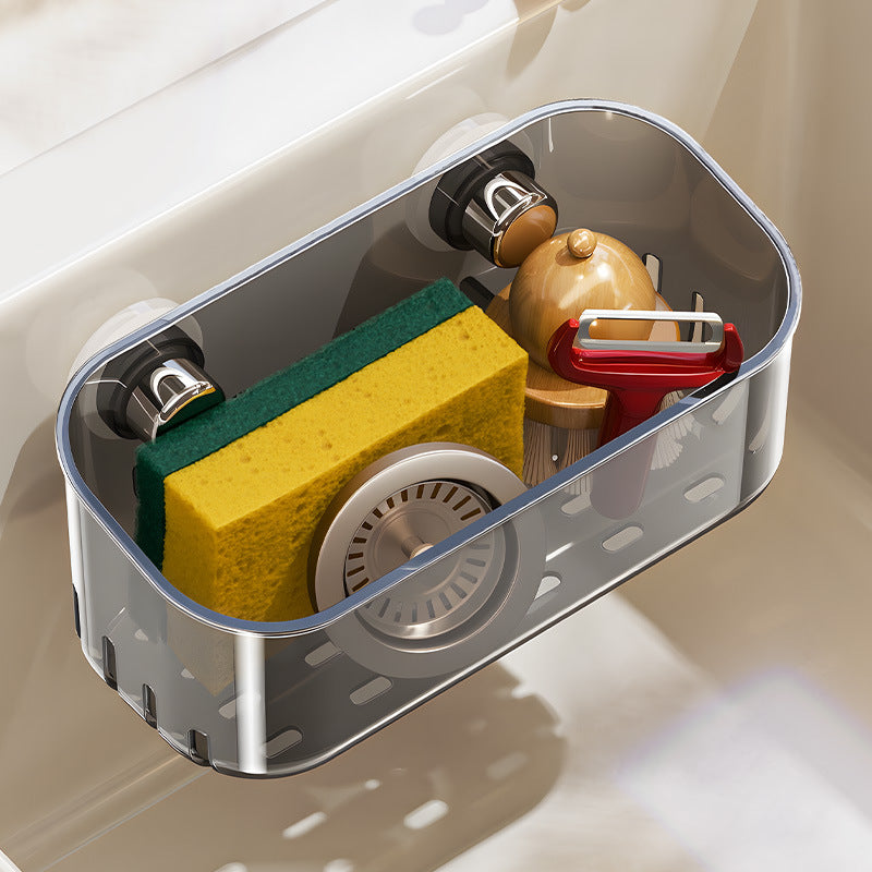 Suction Cup Sink Shelf, transparent, multi-tiered