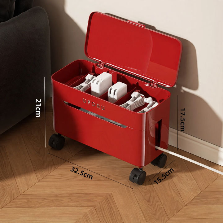 Cable organizer box, double-layered, with wheels, model DD2626