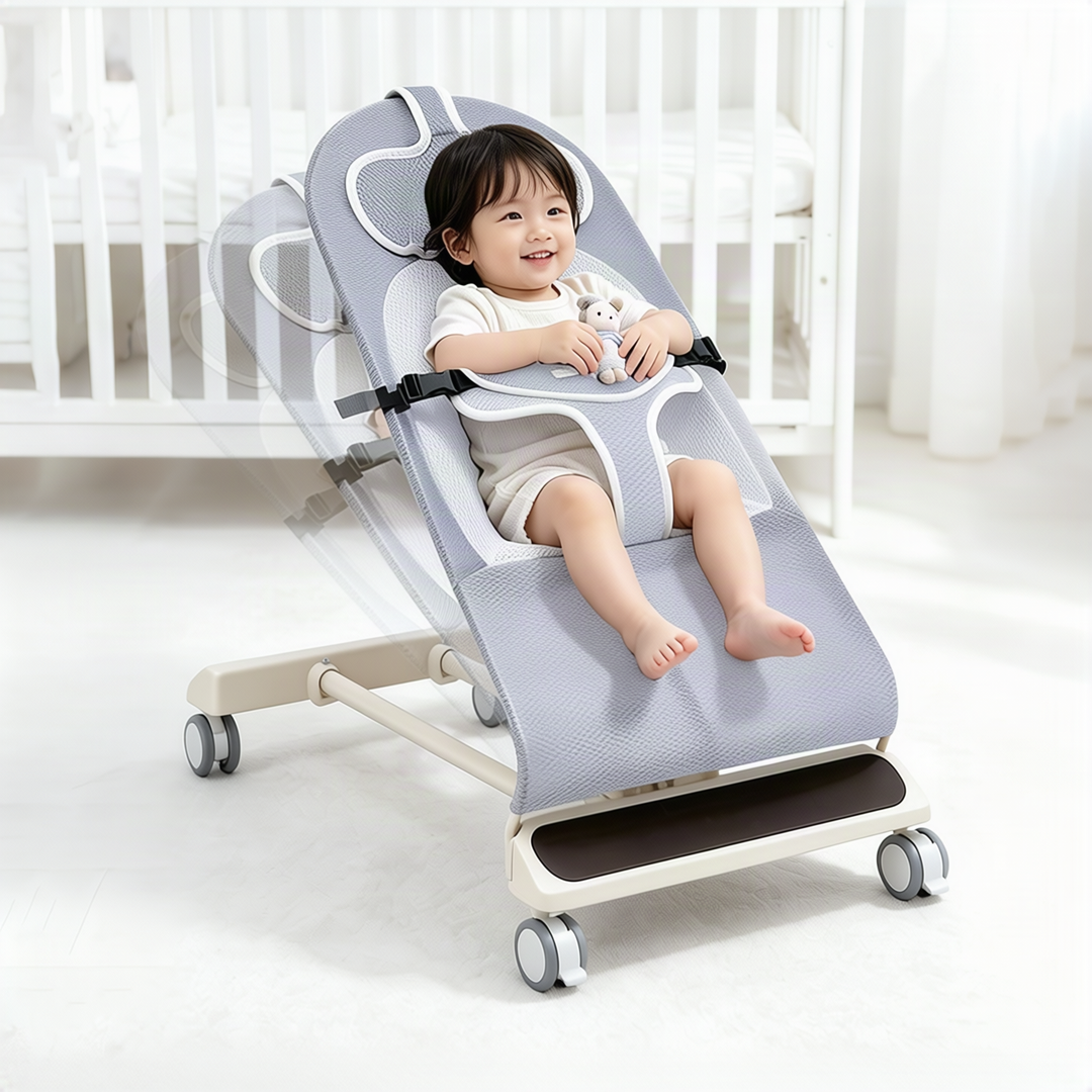 Baby bouncer with music and toys, from birth